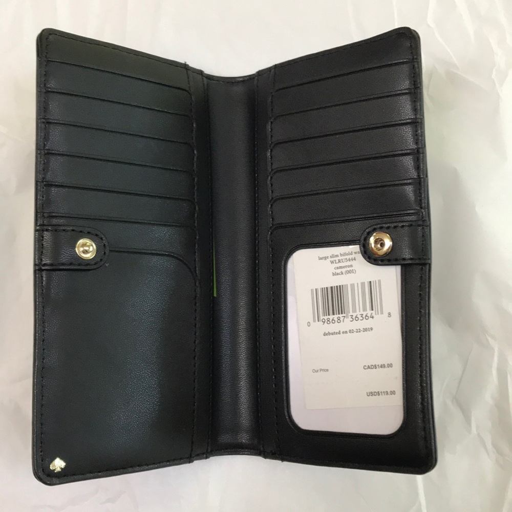 ♠️ Kate Spade Cameron Black Snap Wallet ♠️ - Picture 3 of 8